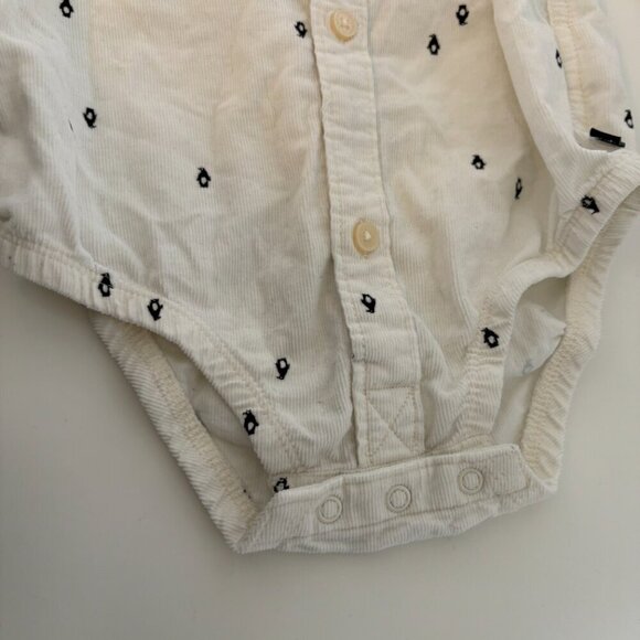 OshKosh B'gosh long sleeve button down shirt white penguins 24m toddler baby - Picture 5 of 7